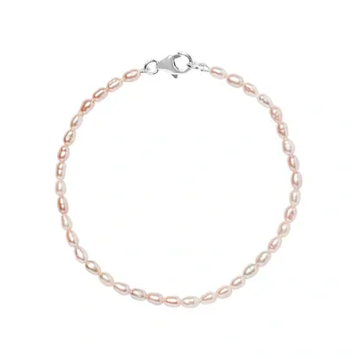 Olivia & Pearl Seed Pearl Bracelet Pink In Spbra/pink/ss