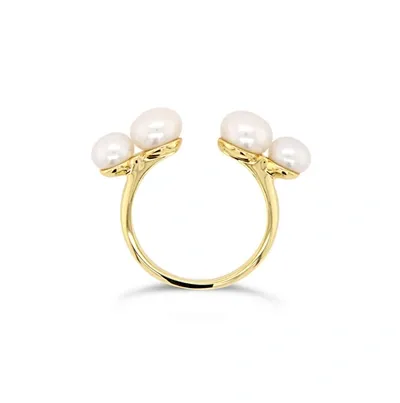 Olivia & Pearl Uat Believer Pearl Ring In O&p/bpr/yg/s