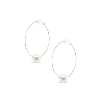 Olivia & Pearl Oh So Fine Hoop Earring 18ct In He/18ct/wg