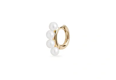 Olivia & Pearl Tiny Pearl Huggie Earring In Phe/tiny/rg