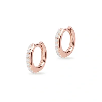 Olivia & Pearl Diamond Crystal Huggie Earrings In D/cryst/he/rg