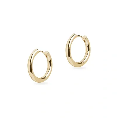 Olivia & Pearl Midi Chunky Hoop Earrings In Mche/yg