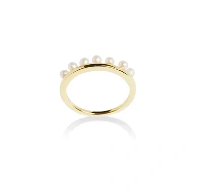 Olivia & Pearl Seed Pearl Queen Ring In Spqr/rg/s