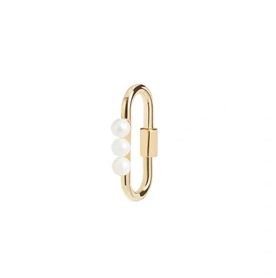 Olivia & Pearl Pearl Carabiner Lock Small In Pcarib/yg/s