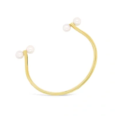 Olivia & Pearl Signature Cuff Bangle Yellow Gold In O&p/scb/yg