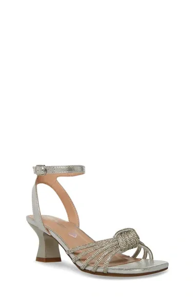 Steve Madden Kids' Jlucia Rhinestone Strappy Sandal In Silver