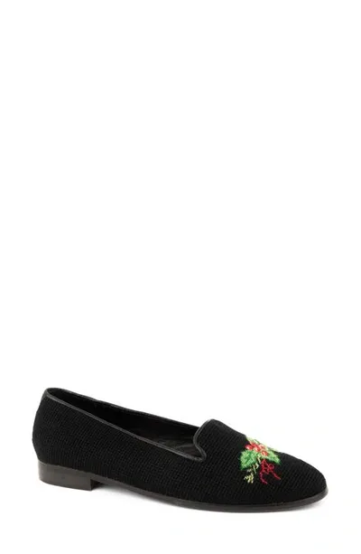 Bypaige Needlepoint Holly Flat In Black