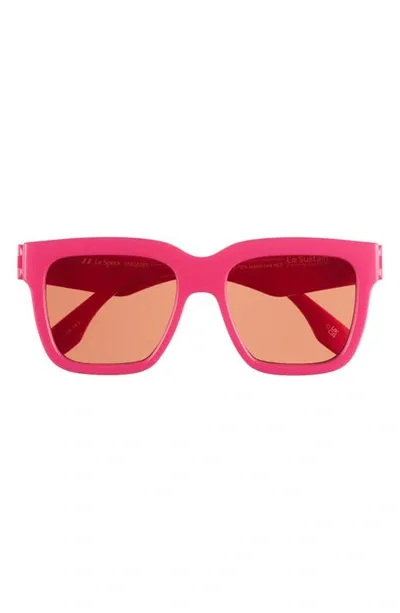 Le Specs Tradeoff 54mm D-frame Sunglasses In Hot Pink