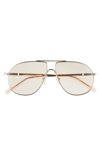 Le Specs Schmaltzy 60mm Aviator Sunglasses In Bright Gold