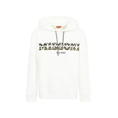 Missoni Logo Hooded Sweatshirt In White