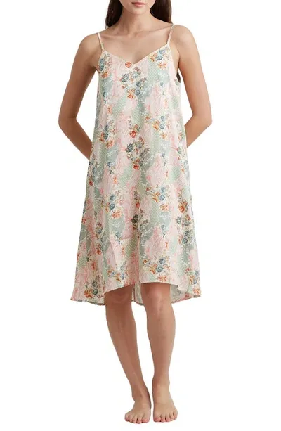 Papinelle Sasha Paisley Floral Silk Nightgown In English Rose