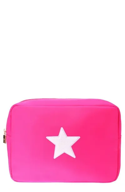 Bloc Bags X-large Star Cosmetic Bag In Hot Pink