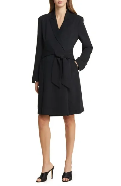 Emilia George Marie Long Sleeve Maternity Blazer Dress In Black