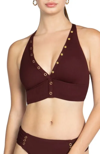 Robin Piccone Amy Halter Bikini Top In All Spice