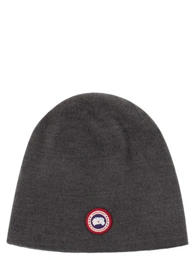 Canada Goose Toque Hat In Wool Blend In Dark Grey