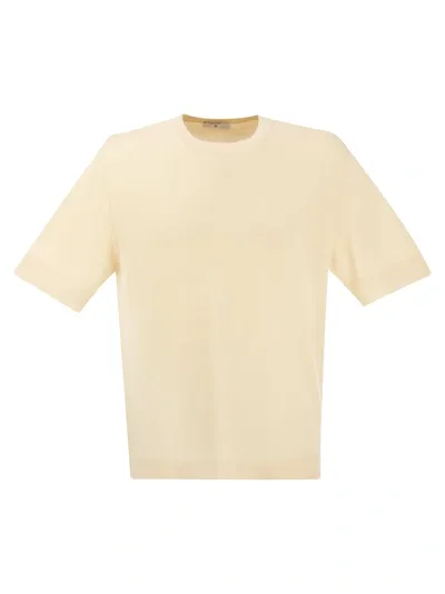 Pt Pantaloni Torino Cotton And Silk T Shirt In Neutral