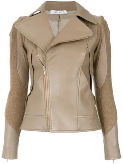 Gloria Coelho Perfecto Biker Jacket In Brown