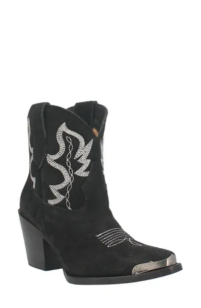 Dingo Joyride Suede Cowboy Boot In Black