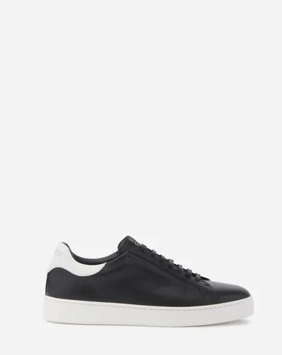 Lanvin Ddb0 Leather Sneakers In Black/white