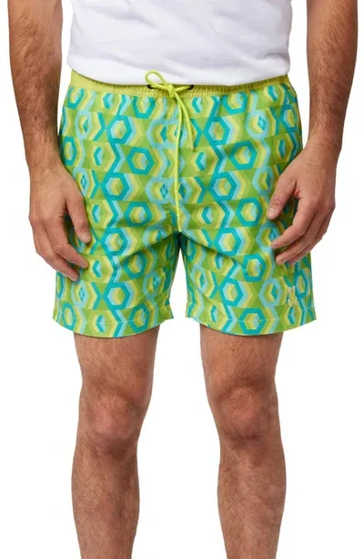 Psycho Bunny Apple Valley Swim Trunks In Limeade