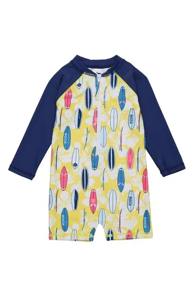 Snapper Rock Baby Boys Rock The Board Ls Sunsuit In Open Miscellaneous