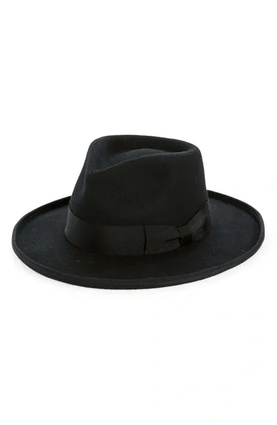 Lack Of Color Pierre Wool Felt Fedora In Black