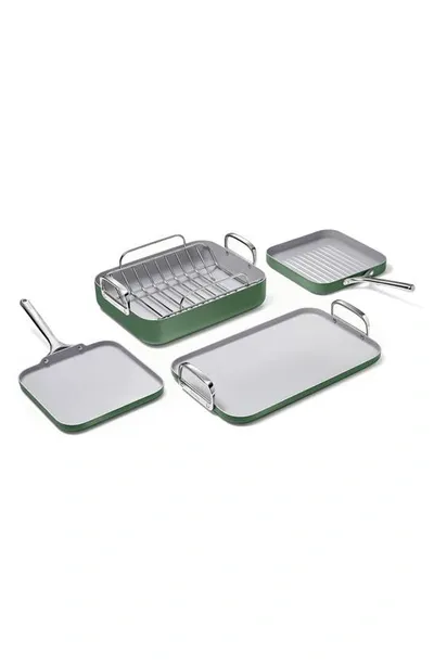 Caraway 5-piece Ceramic Nonstick Cookware Set In Sage