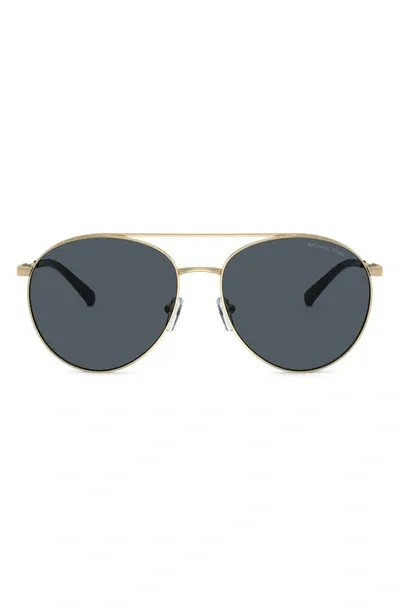 Michael Kors Arches 58mm Pilot Sunglasses In Light Gold