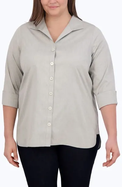 Foxcroft Pandora Non-iron Tunic Shirt In Silver