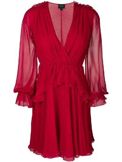 Giambattista Valli Ruffled Silk-chiffon Mini Dress In Red