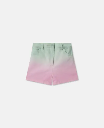 Stella Mccartney Kids' Shorts Aus Bio-baumwolldenim In Pastel Multicolour