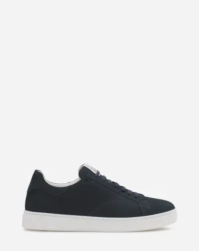 Lanvin Suede Ddb0 Sneakers For Men In Navy Blue