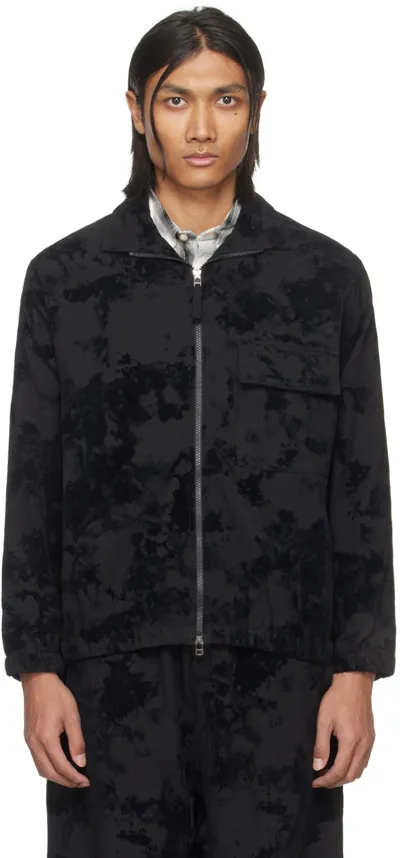 Universal Works K Track Top Jap Flock Camo Black