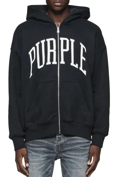 Purple Brand Heavyweight Fleece Hoodie In Black