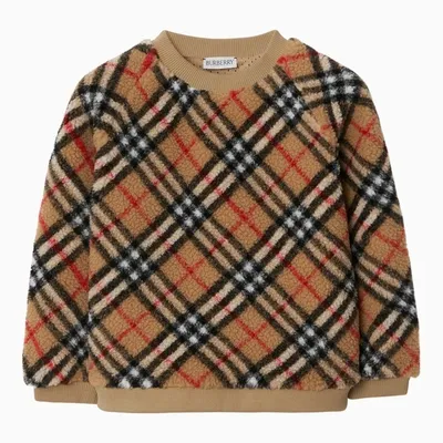 Burberry Kids' Sweatshirt Teddy Beige Vintage Check