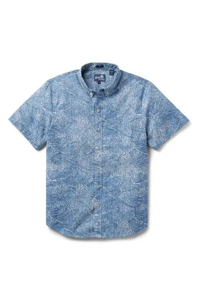 Reyn Spooner Molokai Channel Short Sleeve Button-down Shirt In Lichen Blue