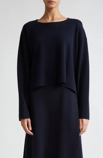 Max Mara Angelo High-low Virgin Wool Sweater In Ultramarine