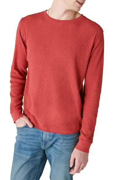 Lucky Brand Garment Dye Thermal T-shirt In Rio Red