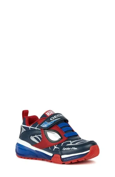 Geox Kids' X Marvel Bayonyc Light-up Sneaker In Royal Red