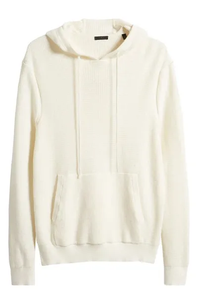 Atm Anthony Thomas Melillo Cotton & Cashmere Waffle Knit Regular Fit Hoodie In Chalk