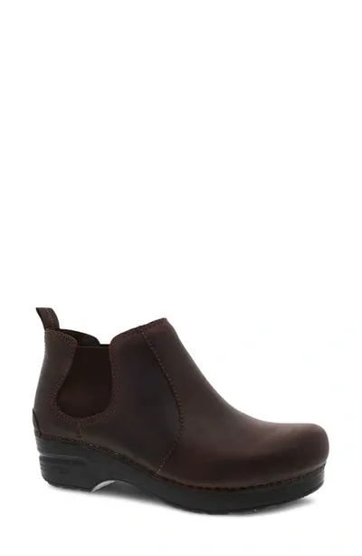 Dansko Frankie Chelsea Bootie In Antique Brown Oiled