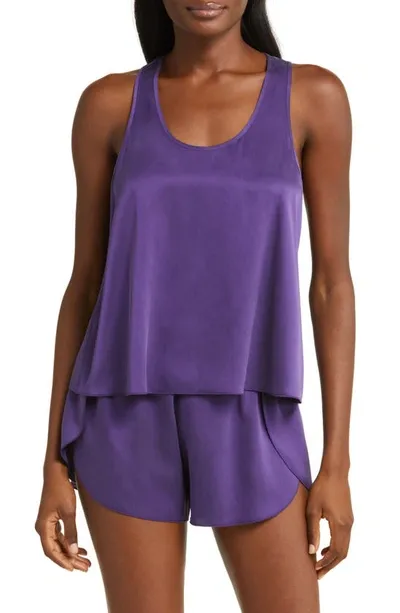 Lunya Racerback Washable Silk Short Pajamas In Flying Fig