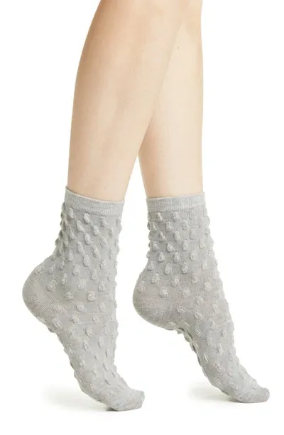 High Heel Jungle Dot Texture Crew Socks In Grey