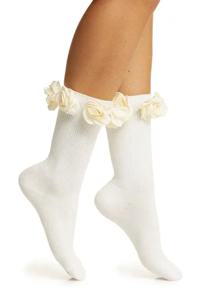 High Heel Jungle Ring A Rosie Crew Socks In Ivory