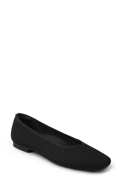 Vivaia Margot 2.0 Square Toe Flat In Black