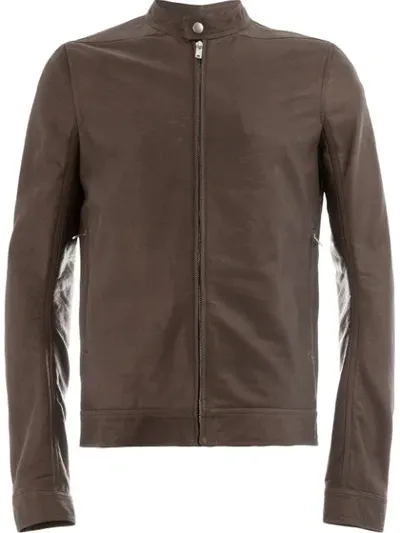 Rick Owens Moto Jacket In Brown