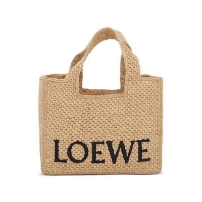 Loewe Small Logo Font Tote Bag In Brown