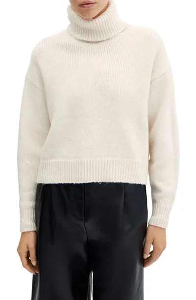 Mango Oversize Turtleneck Sweater In Ecru