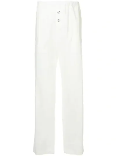 Jil Sander Elasticated Waist Straight Trousers In White