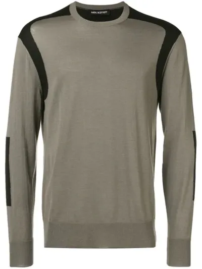 Neil Barrett Zweifarbiger Pullover In Neutrals